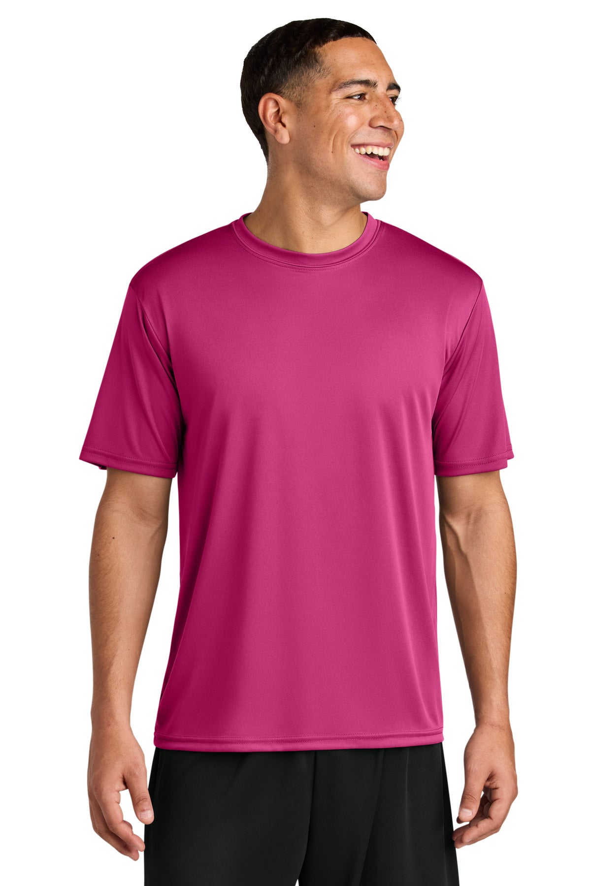 Custom logo A4 Cooling Performance Short Sleeve Tee A4N3142 in Fuchsia