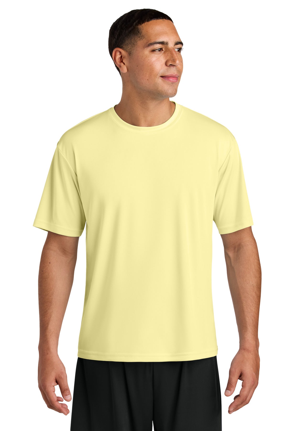 Custom logo A4 Cooling Performance Short Sleeve Tee A4N3142 in Light Yellow