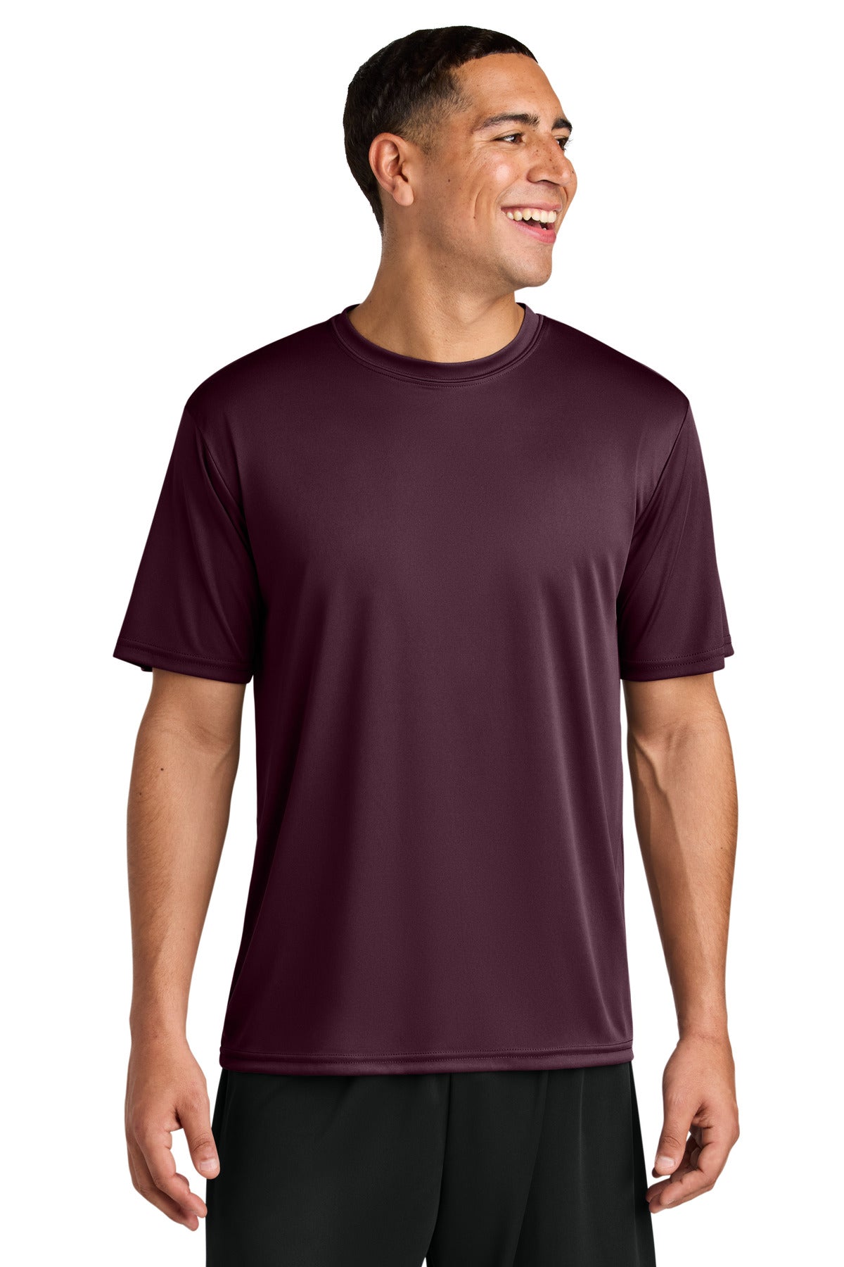 Custom logo A4 Cooling Performance Short Sleeve Tee A4N3142 in Maroon