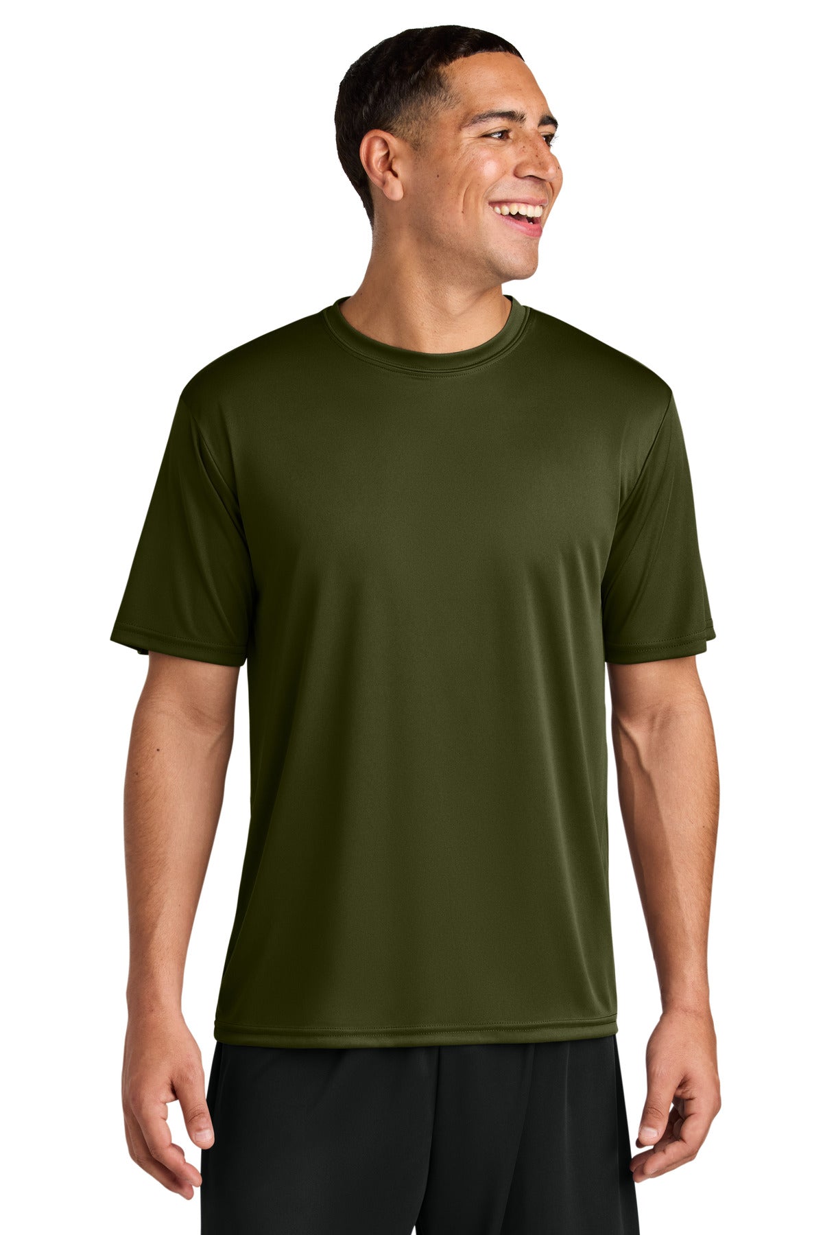 Custom logo A4 Cooling Performance Short Sleeve Tee A4N3142 in Military Green