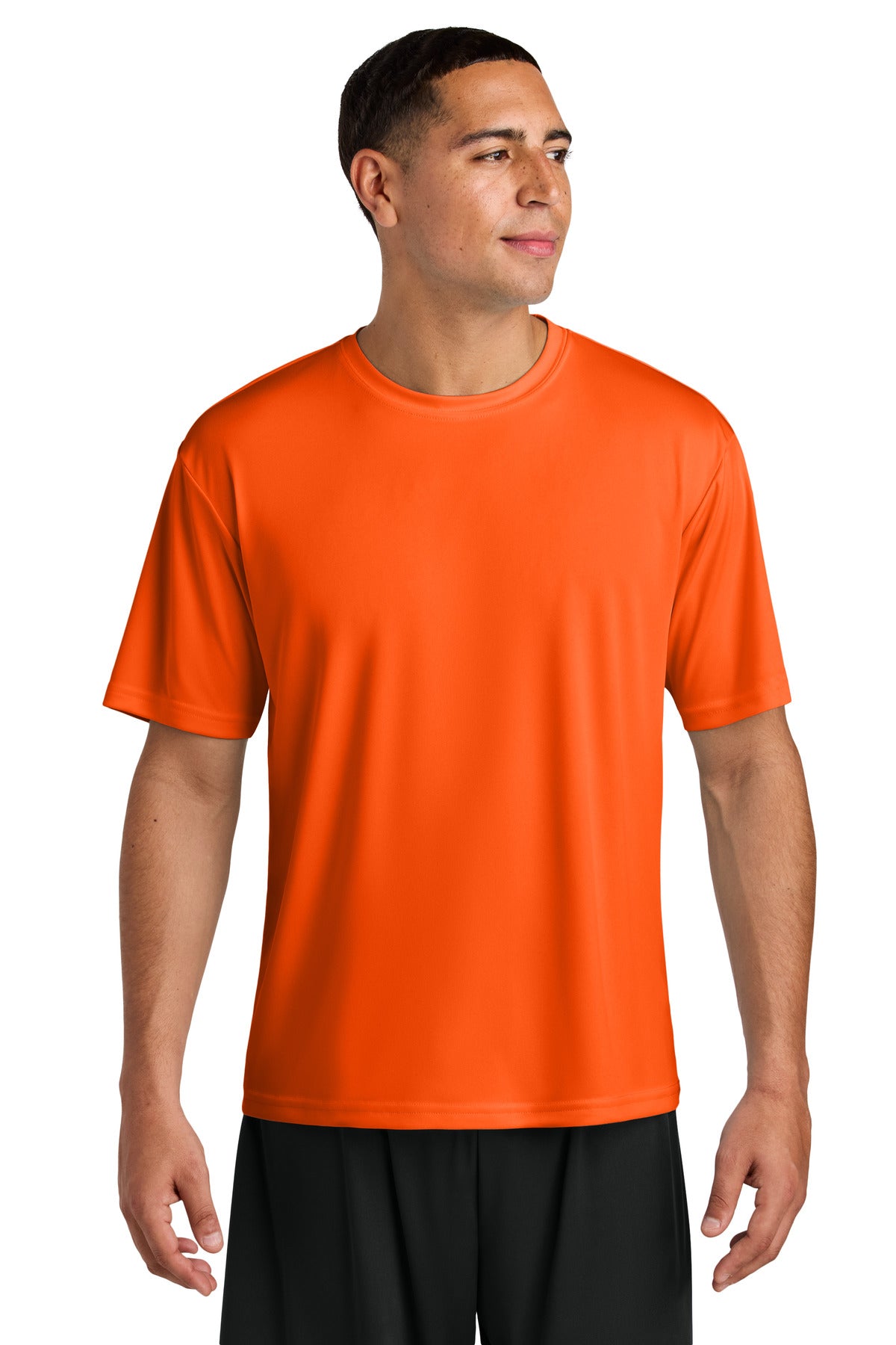 Custom logo A4 Cooling Performance Short Sleeve Tee A4N3142 in Safety Orange