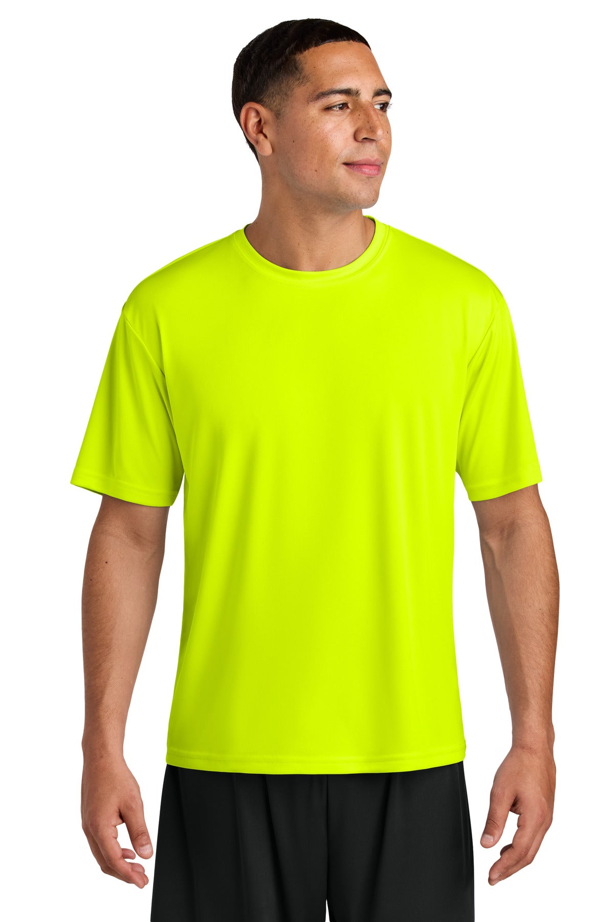 Custom logo A4 Cooling Performance Short Sleeve Tee A4N3142 in Safety Yellow
