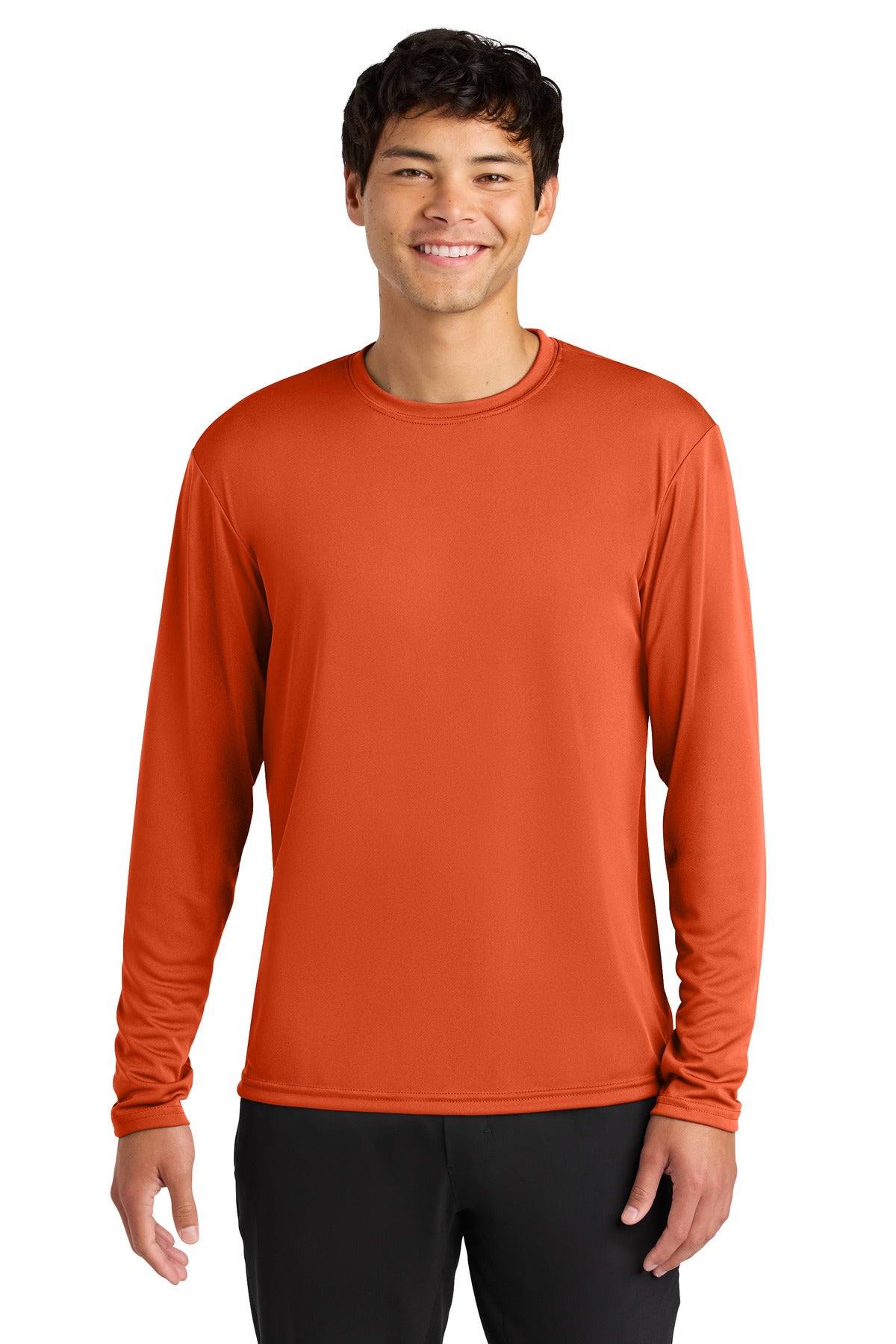 Custom logo A4 Cooling Performance Long Sleeve Tee A4N3165 in Athletic Orange
