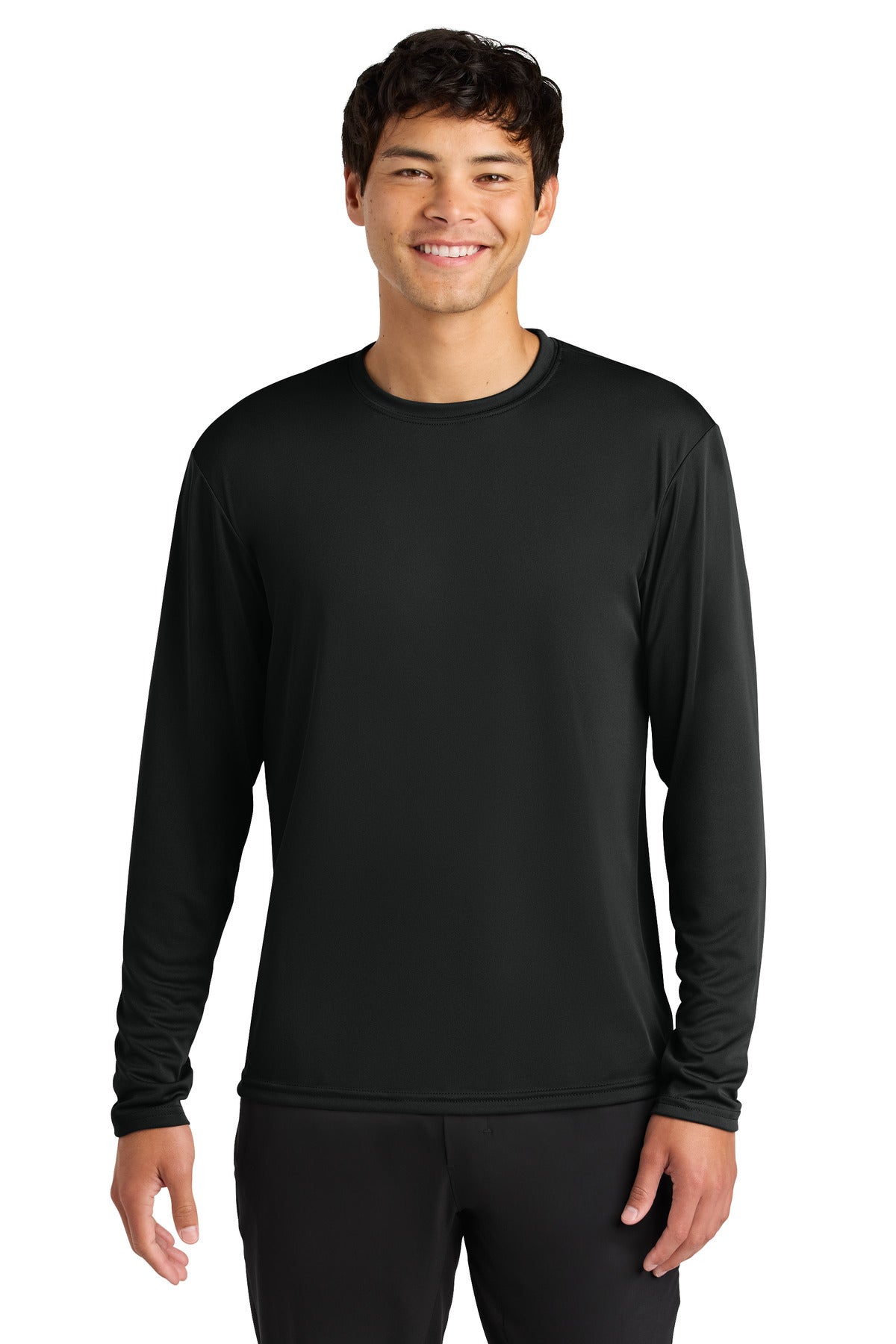 Custom logo A4 Cooling Performance Long Sleeve Tee A4N3165 in Black