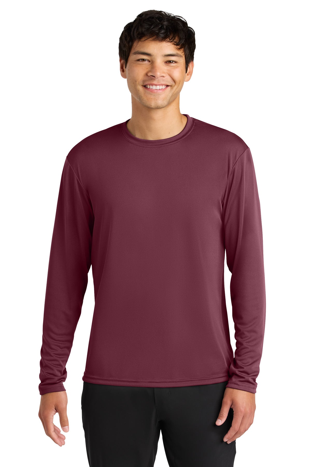 Custom logo A4 Cooling Performance Long Sleeve Tee A4N3165 in Cardinal