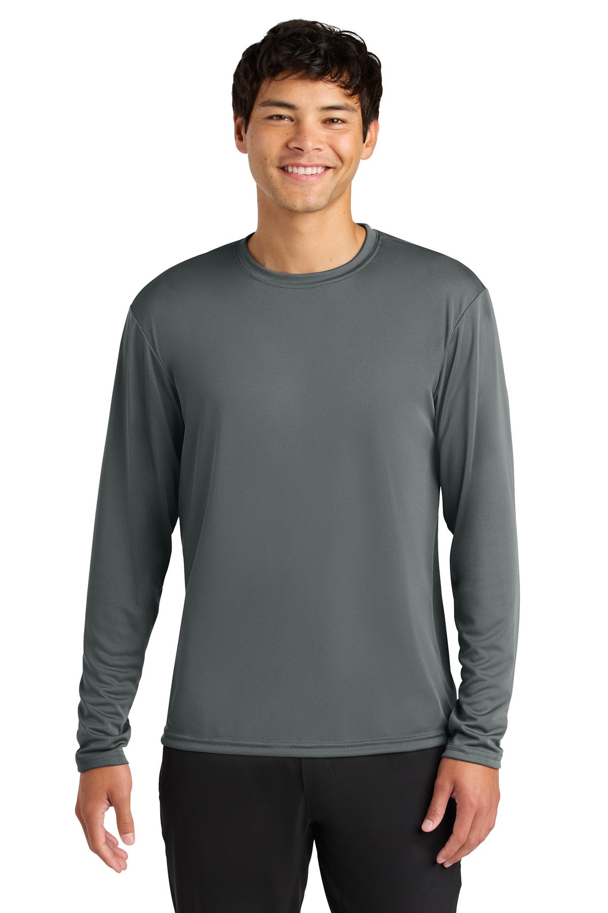 Custom logo A4 Cooling Performance Long Sleeve Tee A4N3165 in Graphite