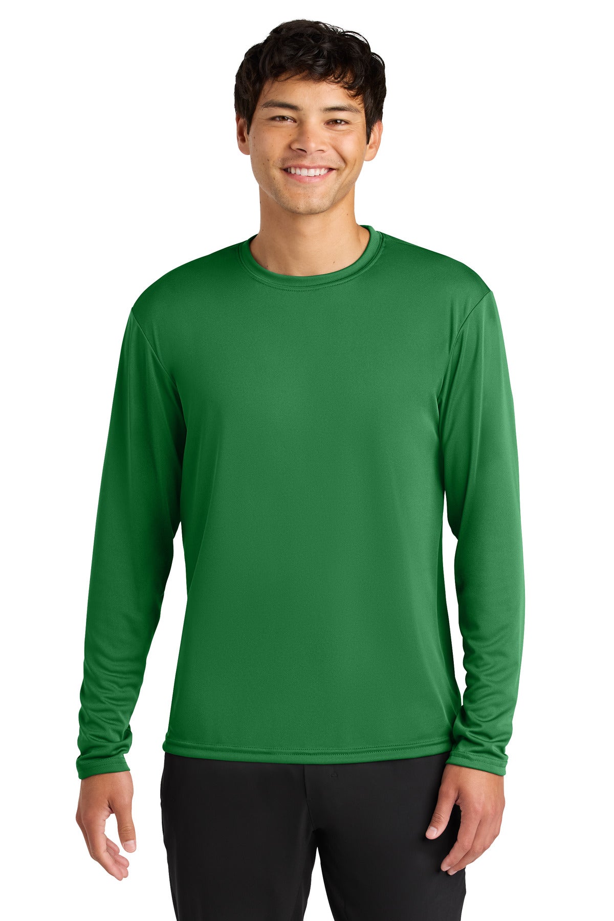 Custom logo A4 Cooling Performance Long Sleeve Tee A4N3165 in Kelly