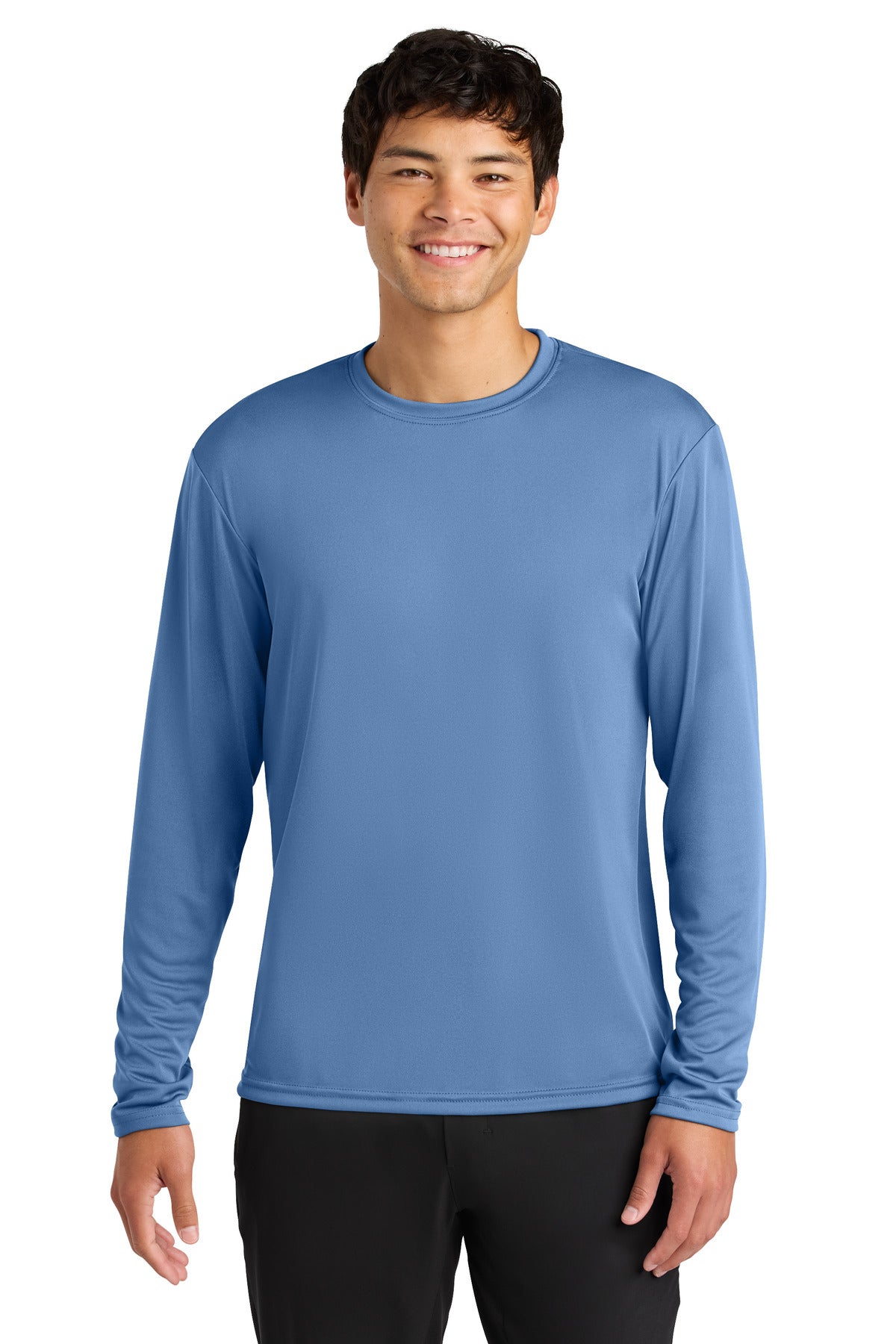 Custom logo A4 Cooling Performance Long Sleeve Tee A4N3165 in Light Blue