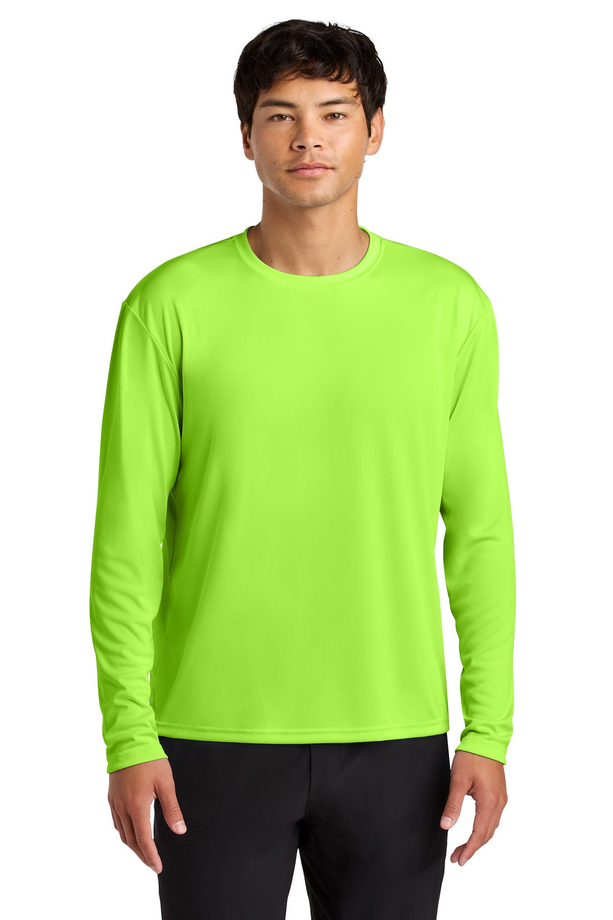 Custom logo A4 Cooling Performance Long Sleeve Tee A4N3165 in Lime
