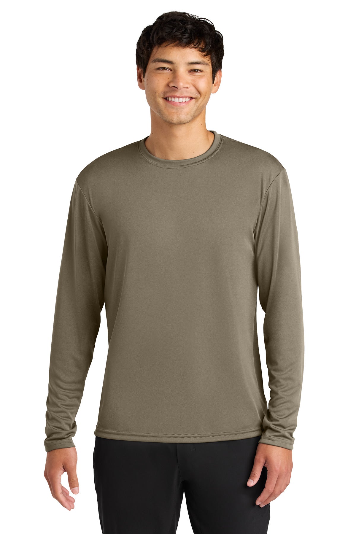 Custom logo A4 Cooling Performance Long Sleeve Tee A4N3165 in Olive