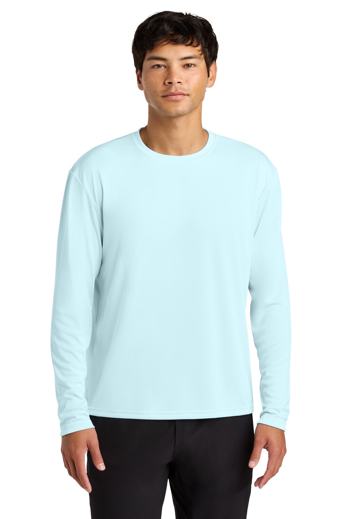 Custom logo A4 Cooling Performance Long Sleeve Tee A4N3165 in Pastel Blue