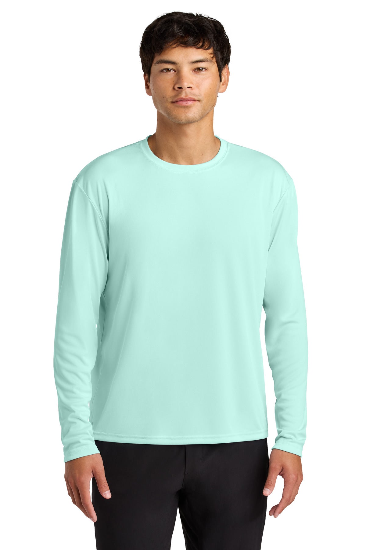 Custom logo A4 Cooling Performance Long Sleeve Tee A4N3165 in Pastel Mint