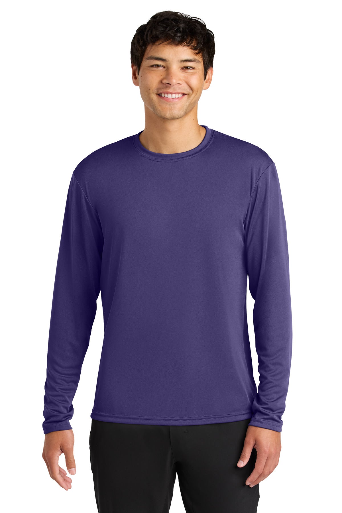Custom logo A4 Cooling Performance Long Sleeve Tee A4N3165 in Purple
