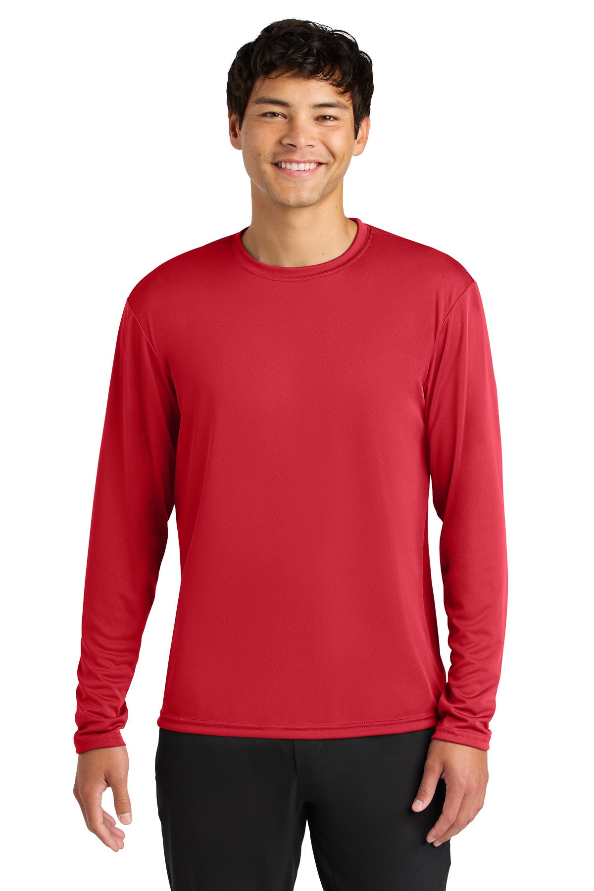 Custom logo A4 Cooling Performance Long Sleeve Tee A4N3165 in Scarlet