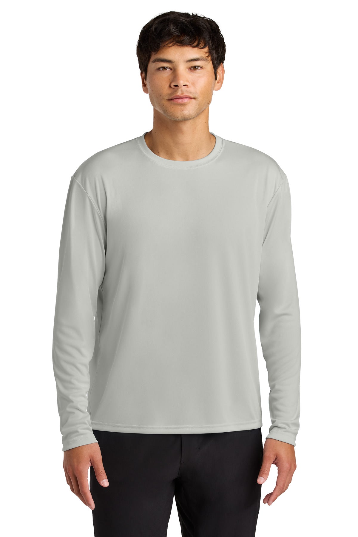 Custom logo A4 Cooling Performance Long Sleeve Tee A4N3165 in Silver