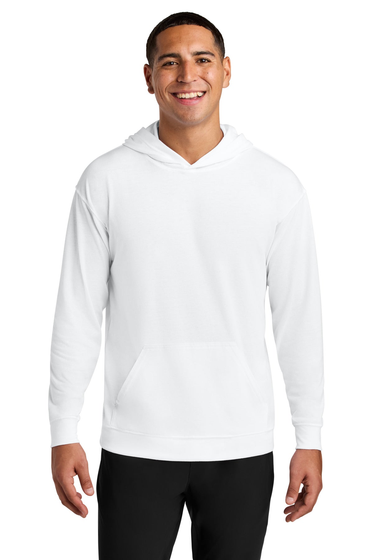 Custom logo A4 Softek Long Sleeve Hooded Tee A4N3528 in White