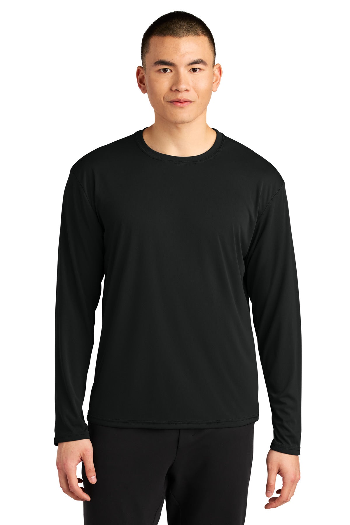 Custom logo A4 AirFlex Long Sleeve Tee A4N3532 in Black