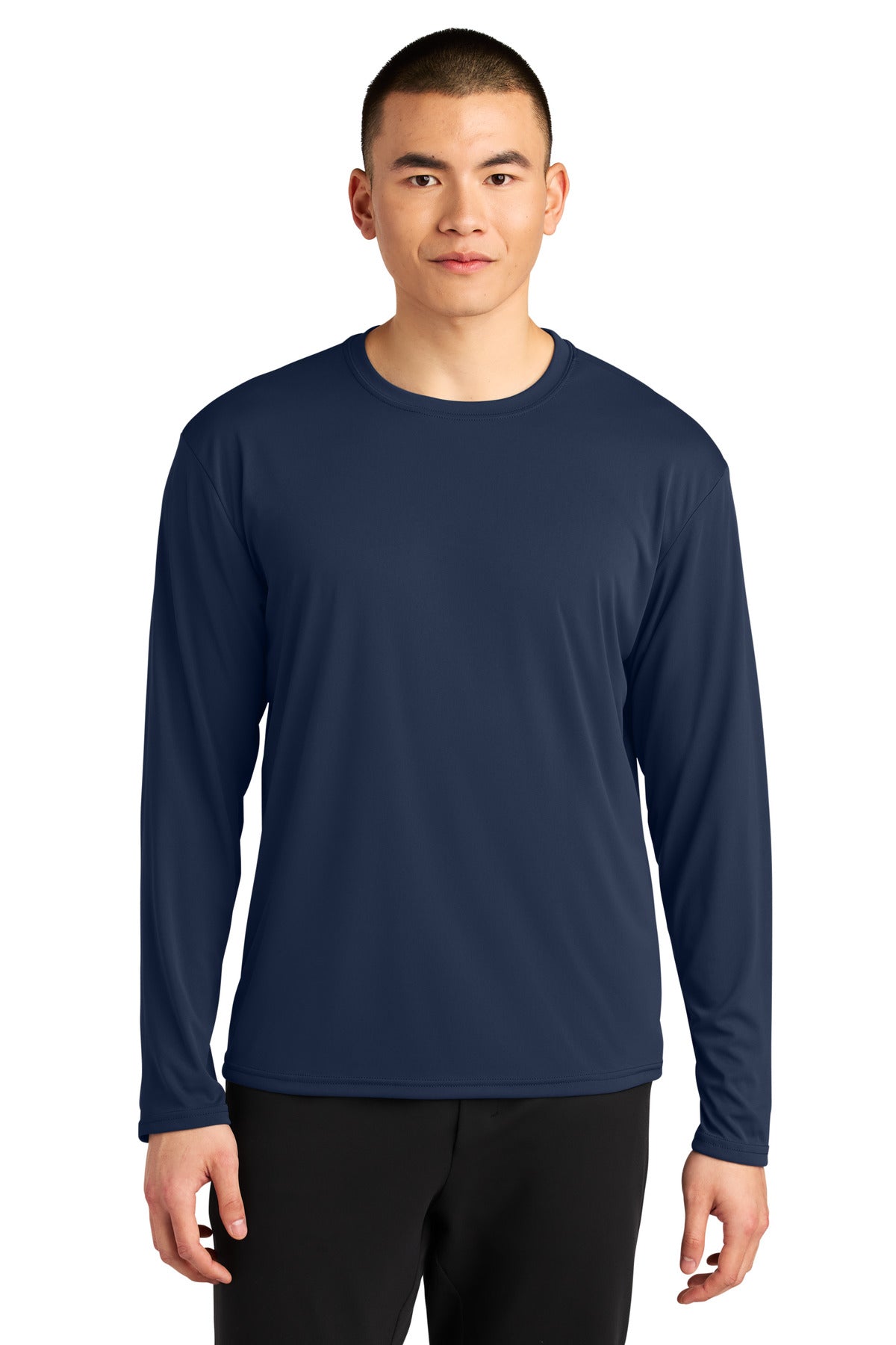 Custom logo A4 AirFlex Long Sleeve Tee A4N3532 in Navy