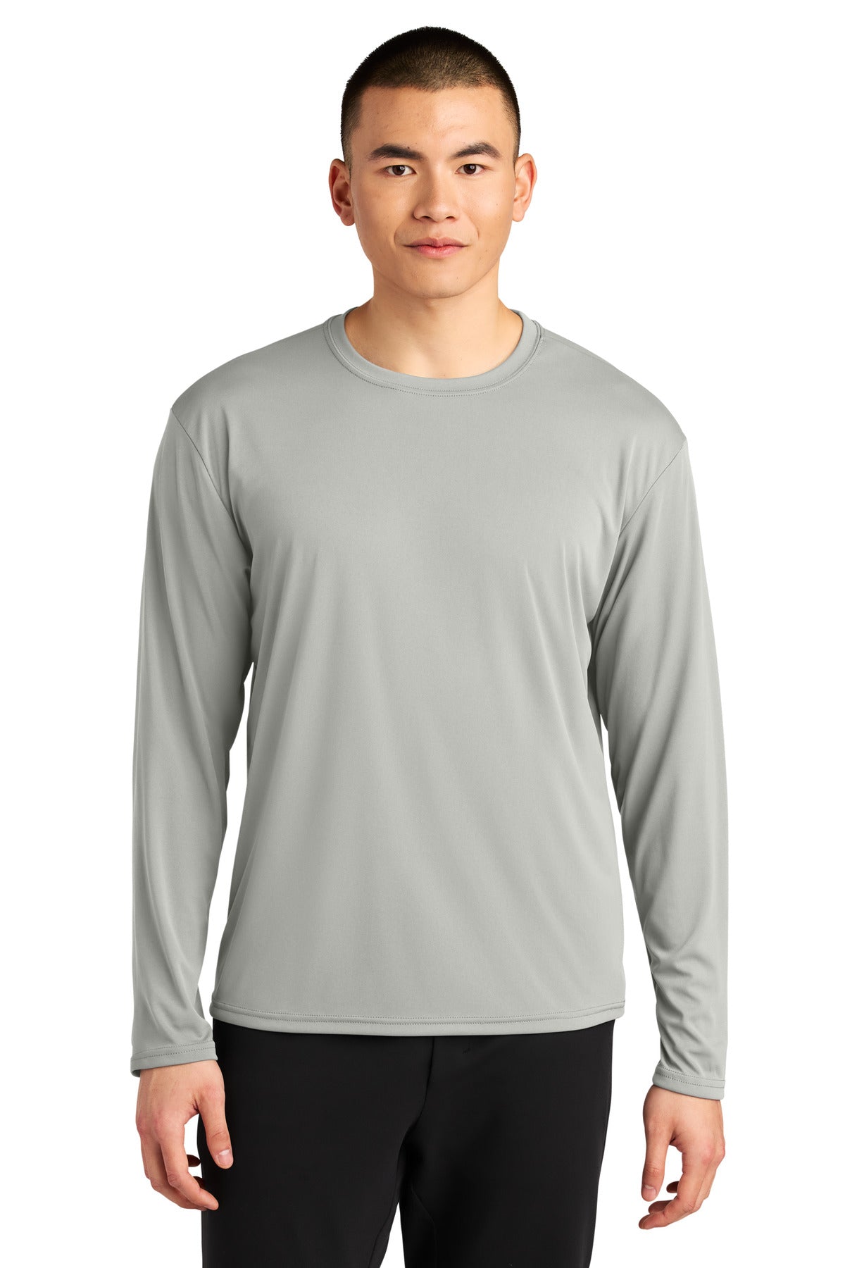 Custom logo A4 AirFlex Long Sleeve Tee A4N3532 in Silver