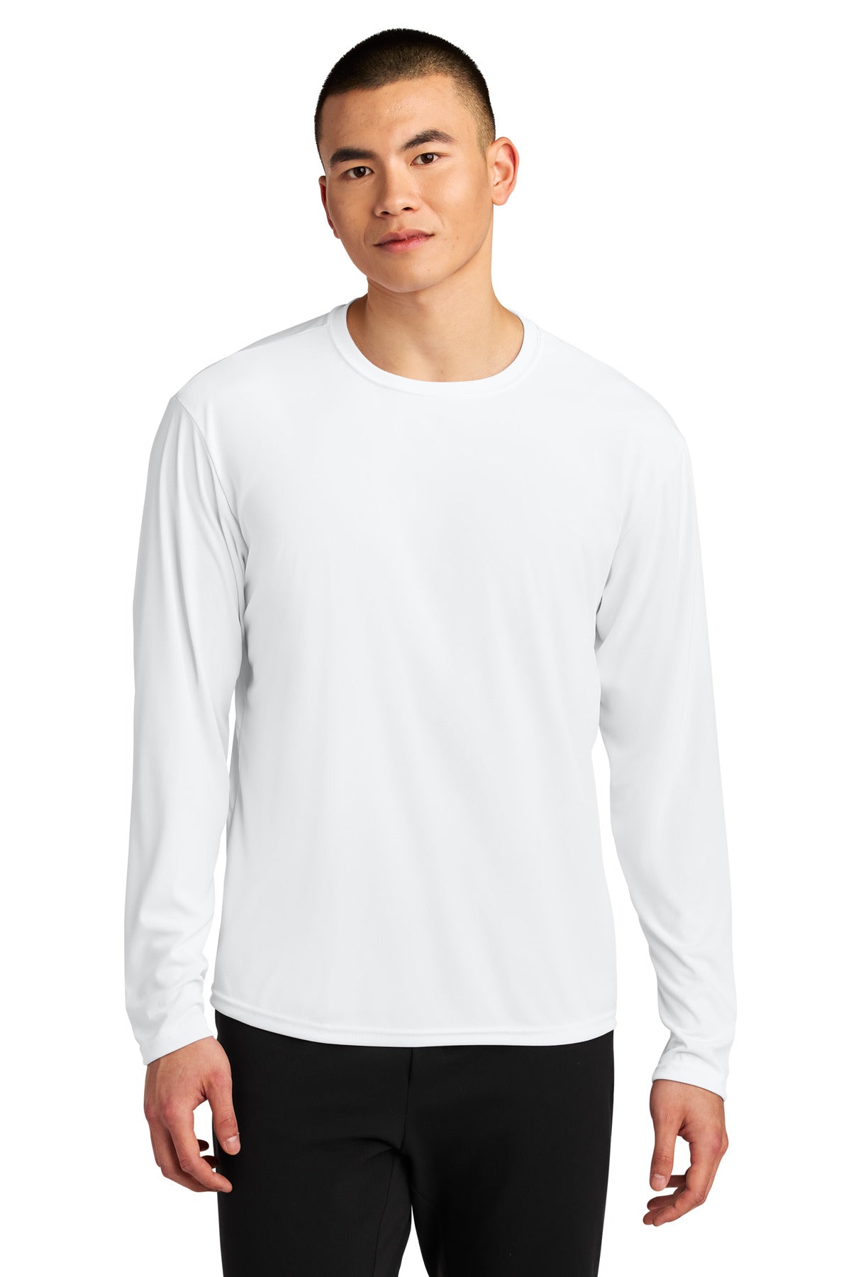 Custom logo A4 AirFlex Long Sleeve Tee A4N3532 in White