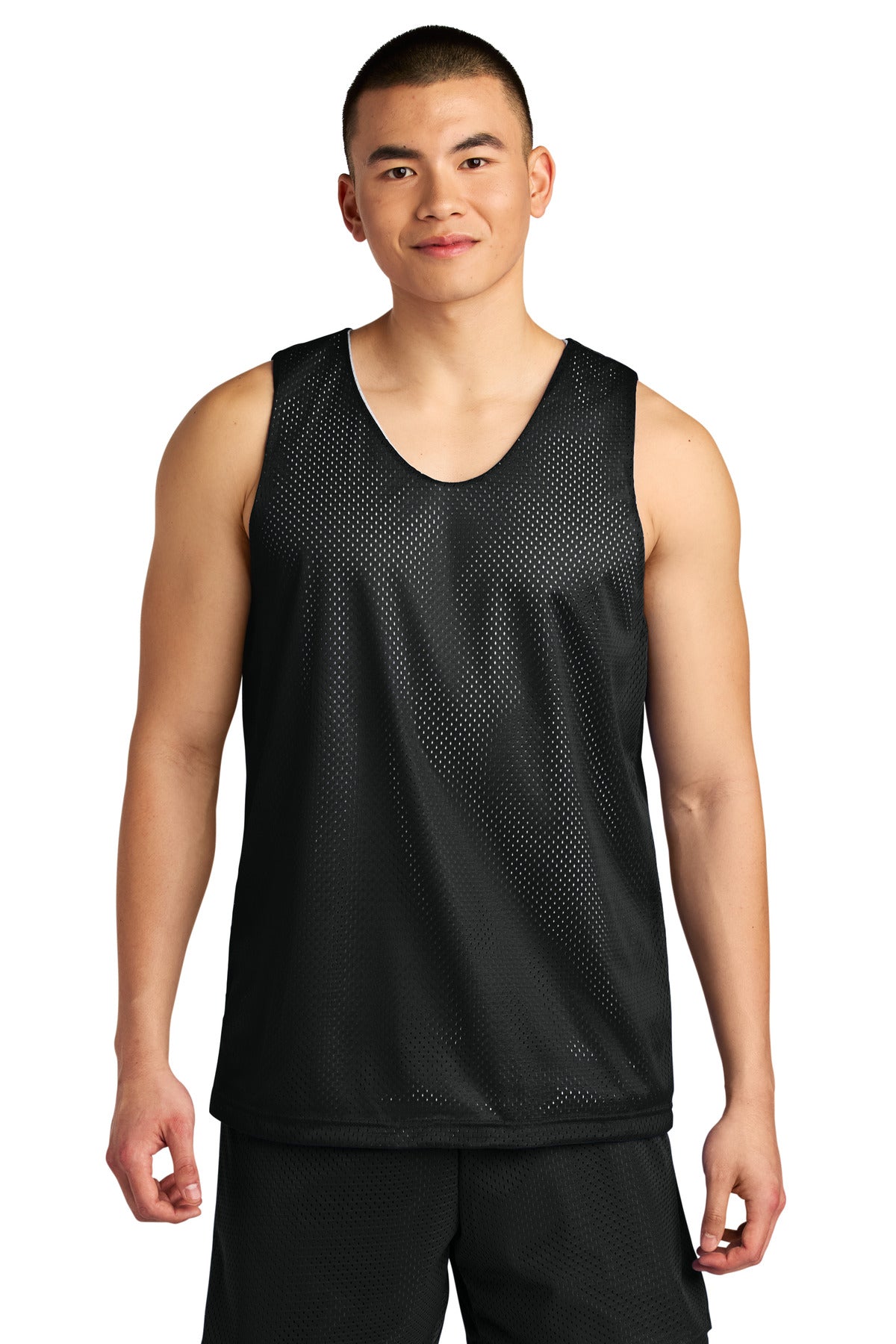Custom logo A4 Sprint Reversible Mesh Tank A4NF1270 in Black/ White