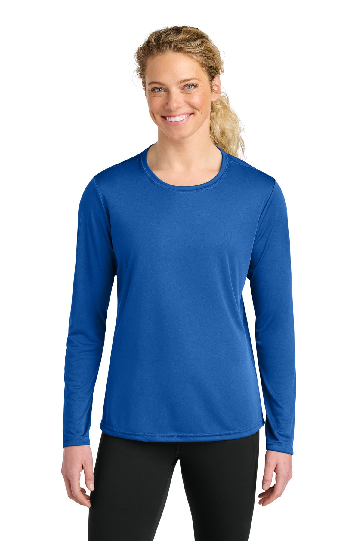 Custom logo A4 Women's Cooling Performance Long Sleeve Tee A4NW3002 in Royal