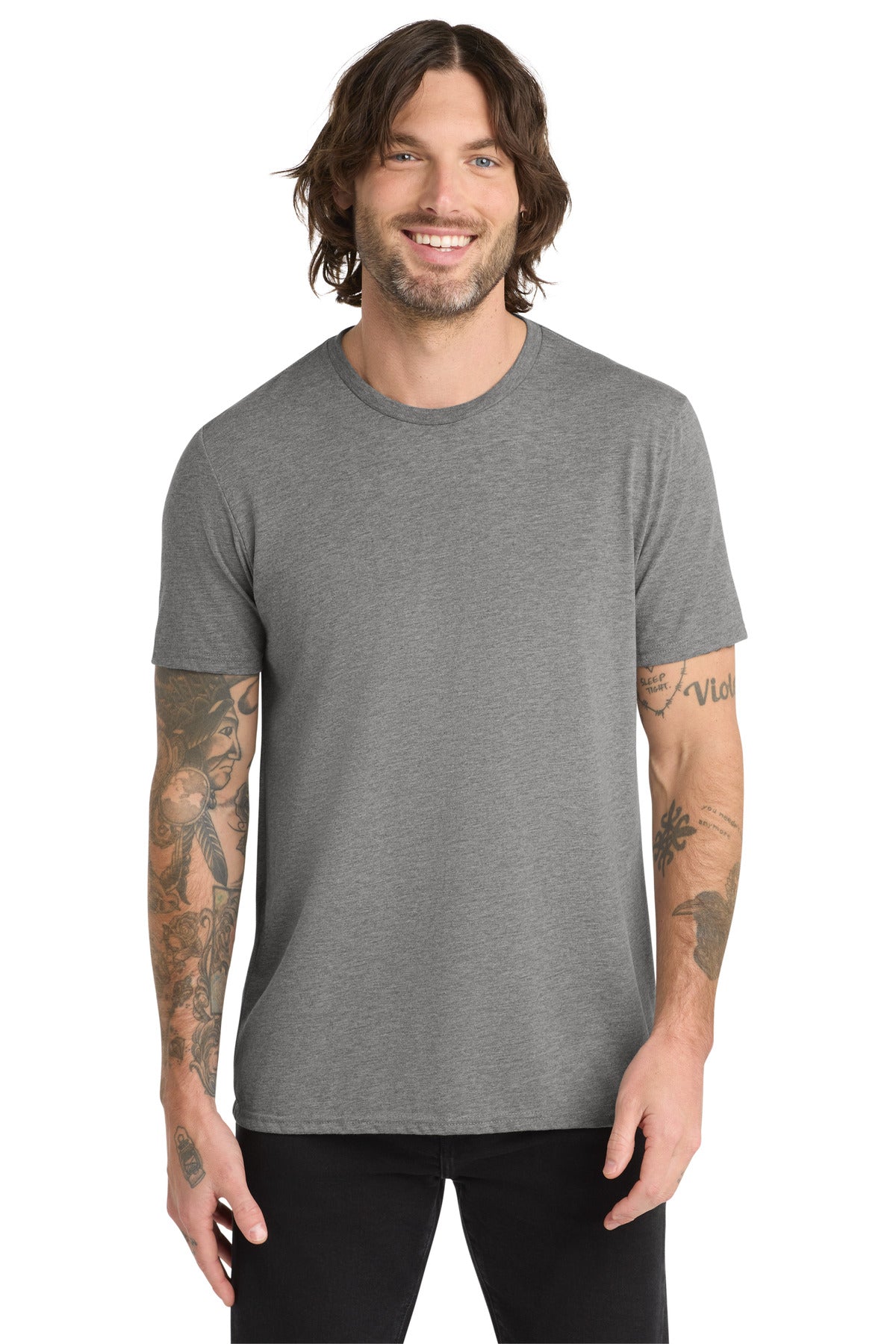 Custom logo Allmade ®  Unisex Tri-Blend Tee AL2004 in Aluminum Grey