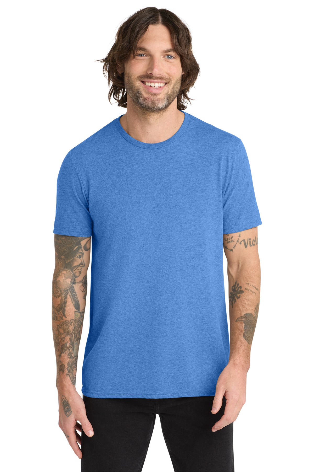Custom logo Allmade ®  Unisex Tri-Blend Tee AL2004 in Azure Blue