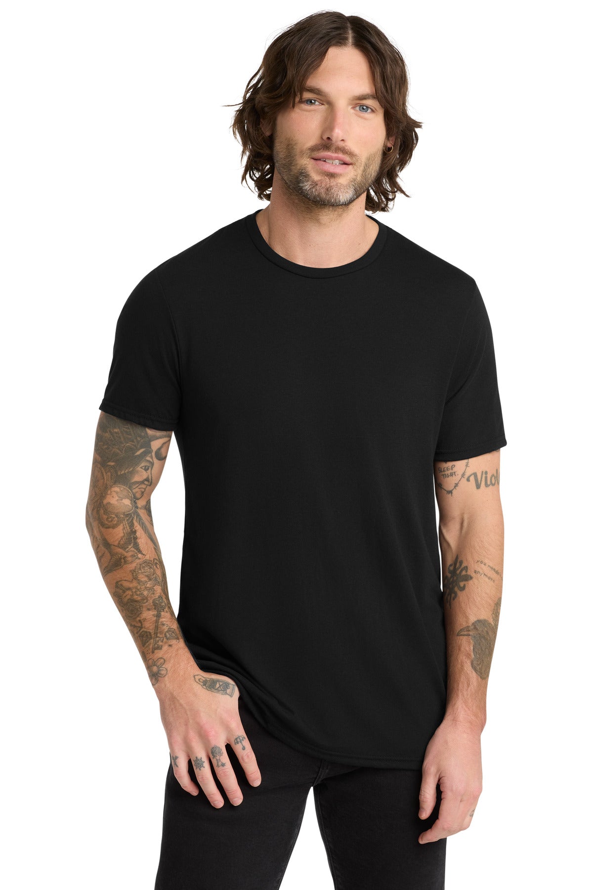 Custom logo Allmade ®  Unisex Tri-Blend Tee AL2004 in Deep Black