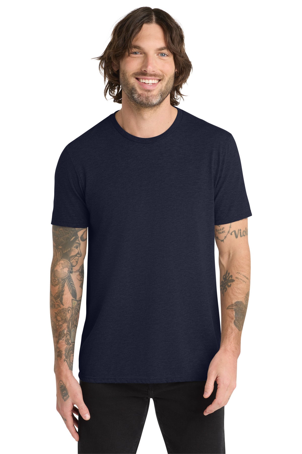 Custom logo Allmade ®  Unisex Tri-Blend Tee AL2004 in Night Sky Navy