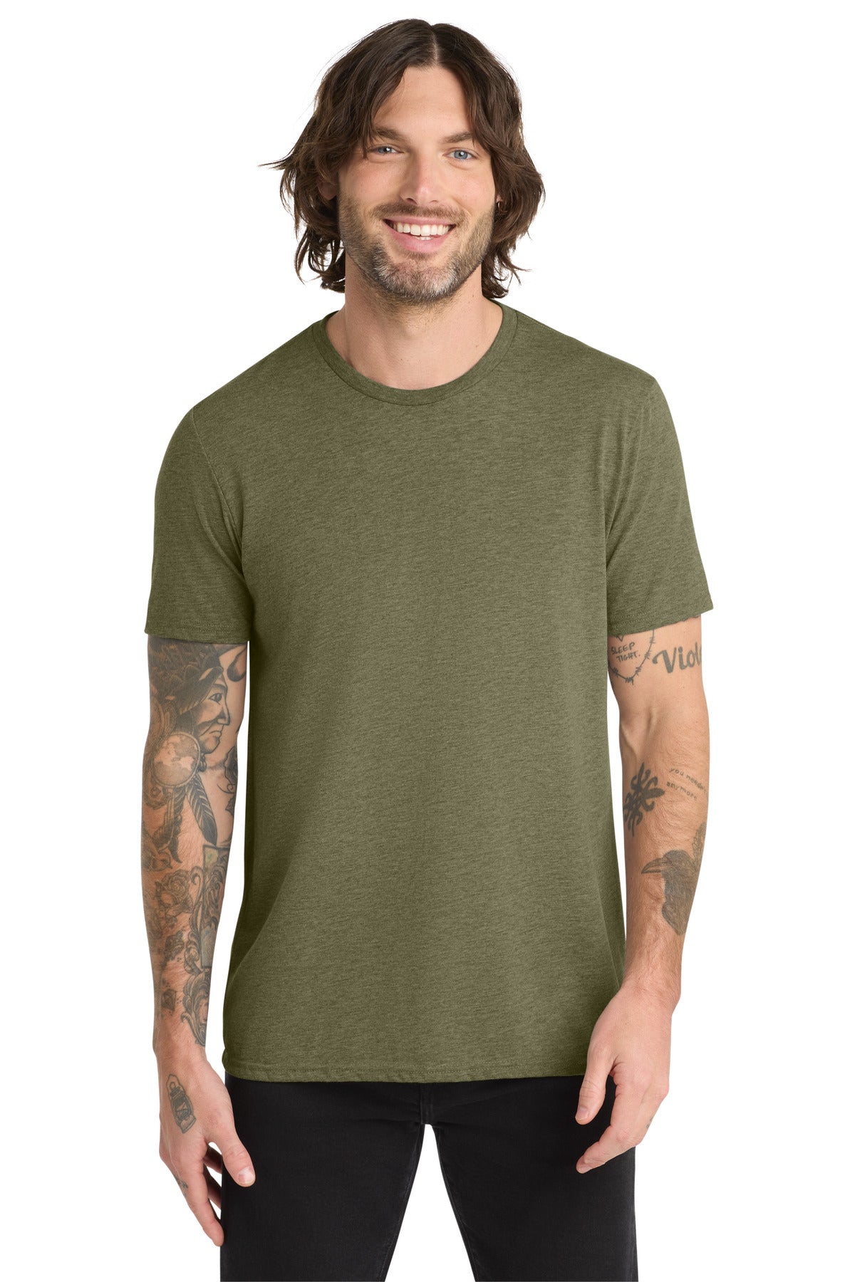 Custom logo Allmade ®  Unisex Tri-Blend Tee AL2004 in Olive You Green
