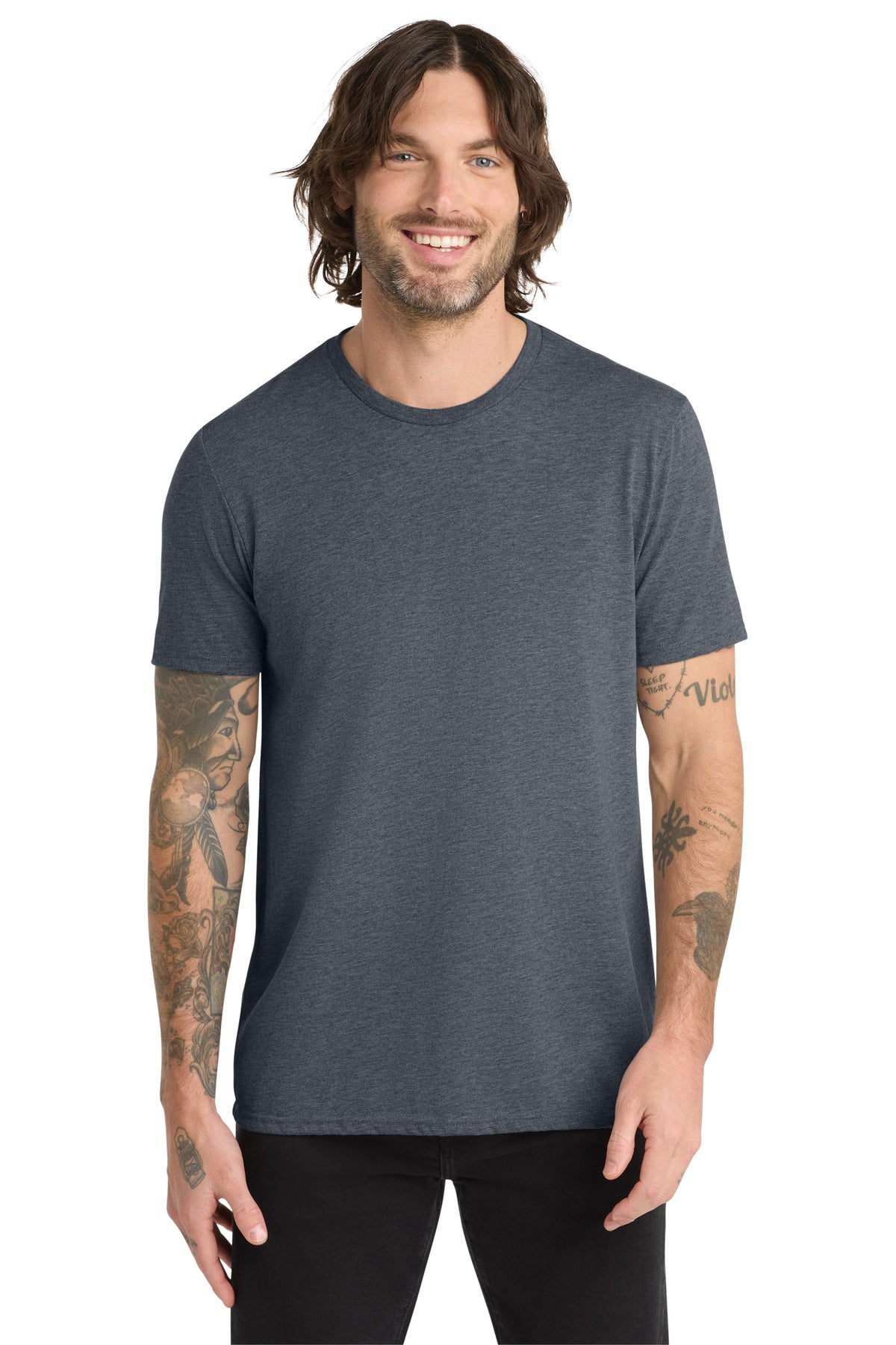 Custom logo Allmade ®  Unisex Tri-Blend Tee AL2004 in Rebel Blue