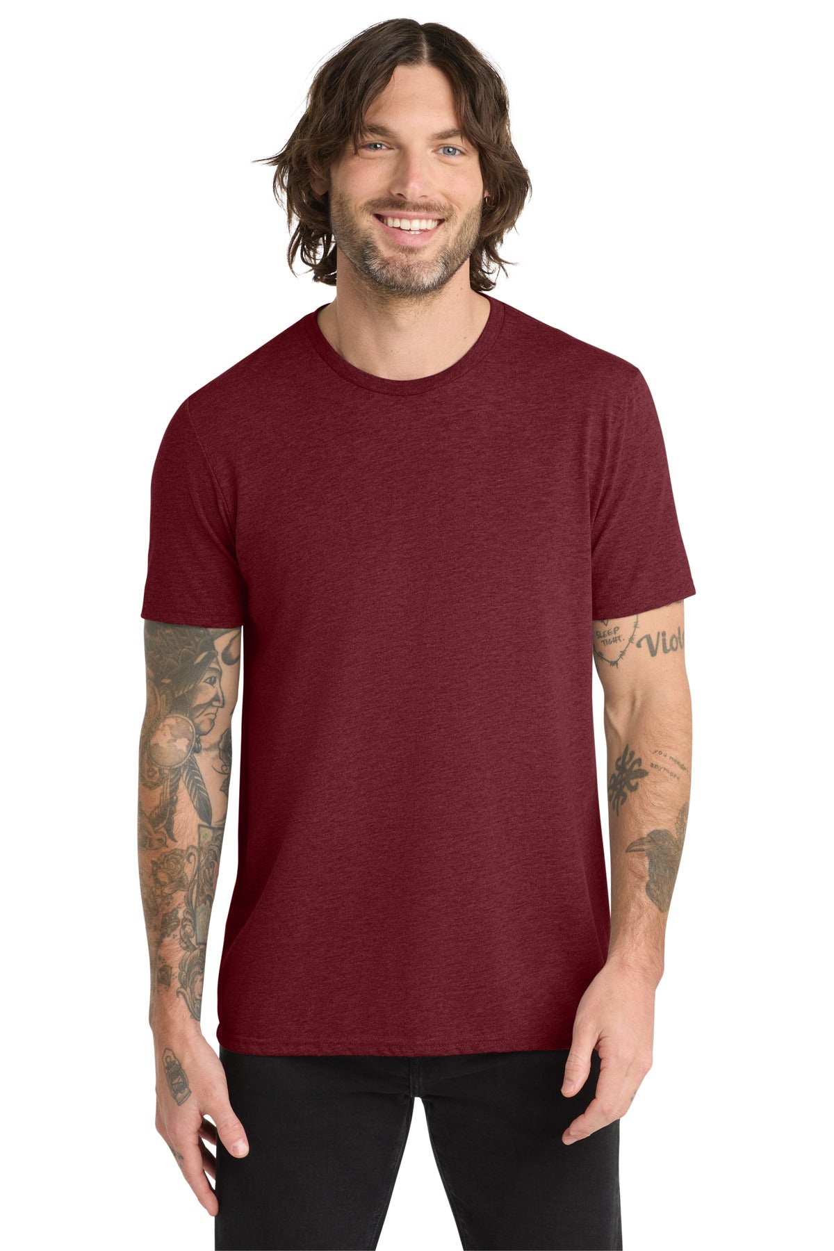 Custom logo Allmade ®  Unisex Tri-Blend Tee AL2004 in Vino Red