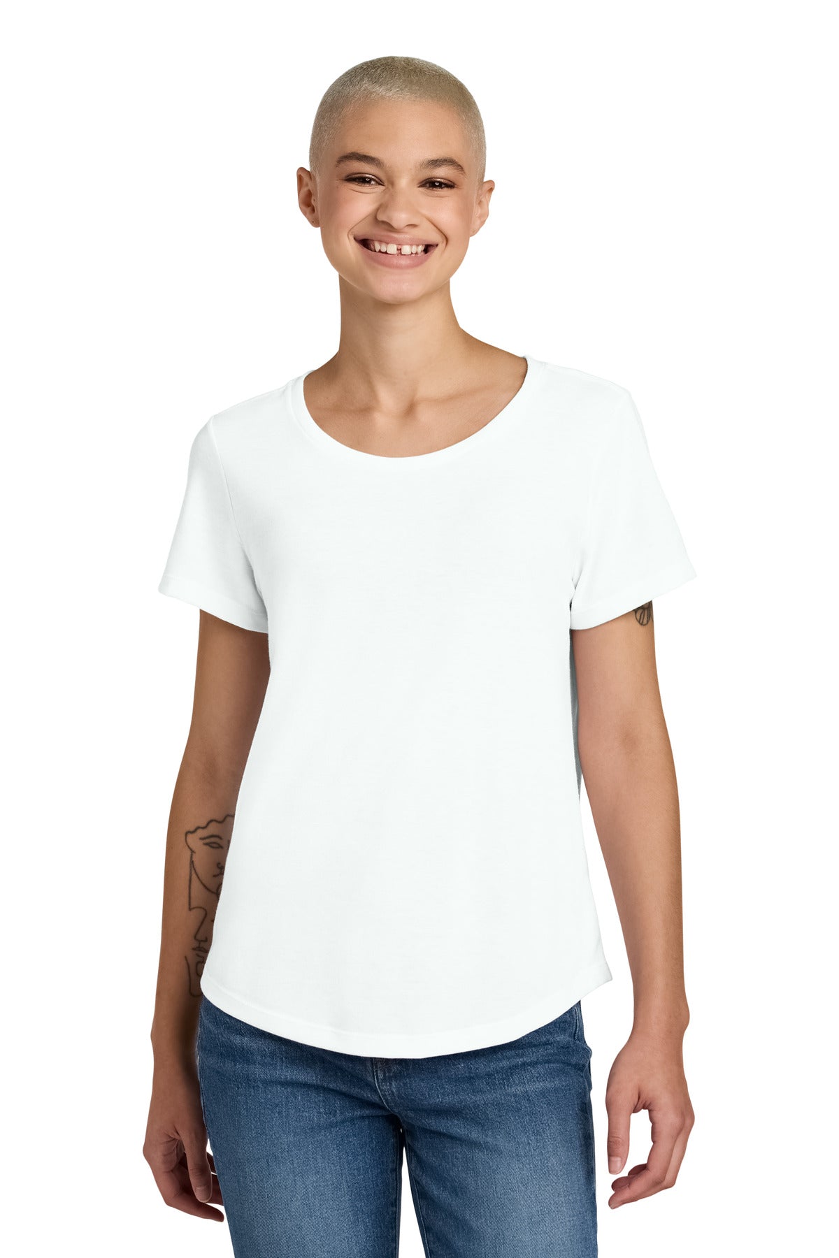Custom logo Allmade® Women's Relaxed Tri-Blend Scoop Neck Tee AL2015 in Fairly White