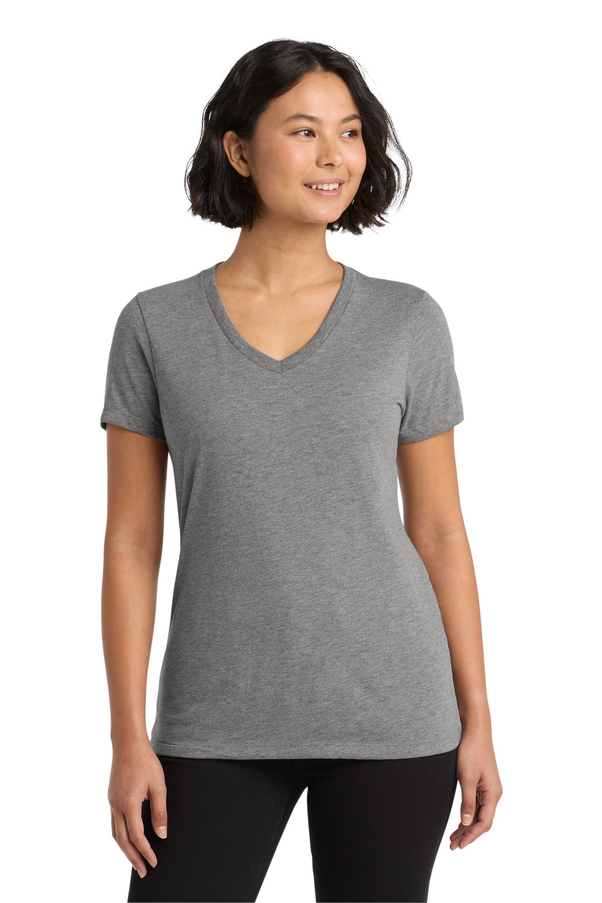 Custom logo Allmade ® Women's Tri-Blend V-Neck Tee AL2018 in Aluminum Grey