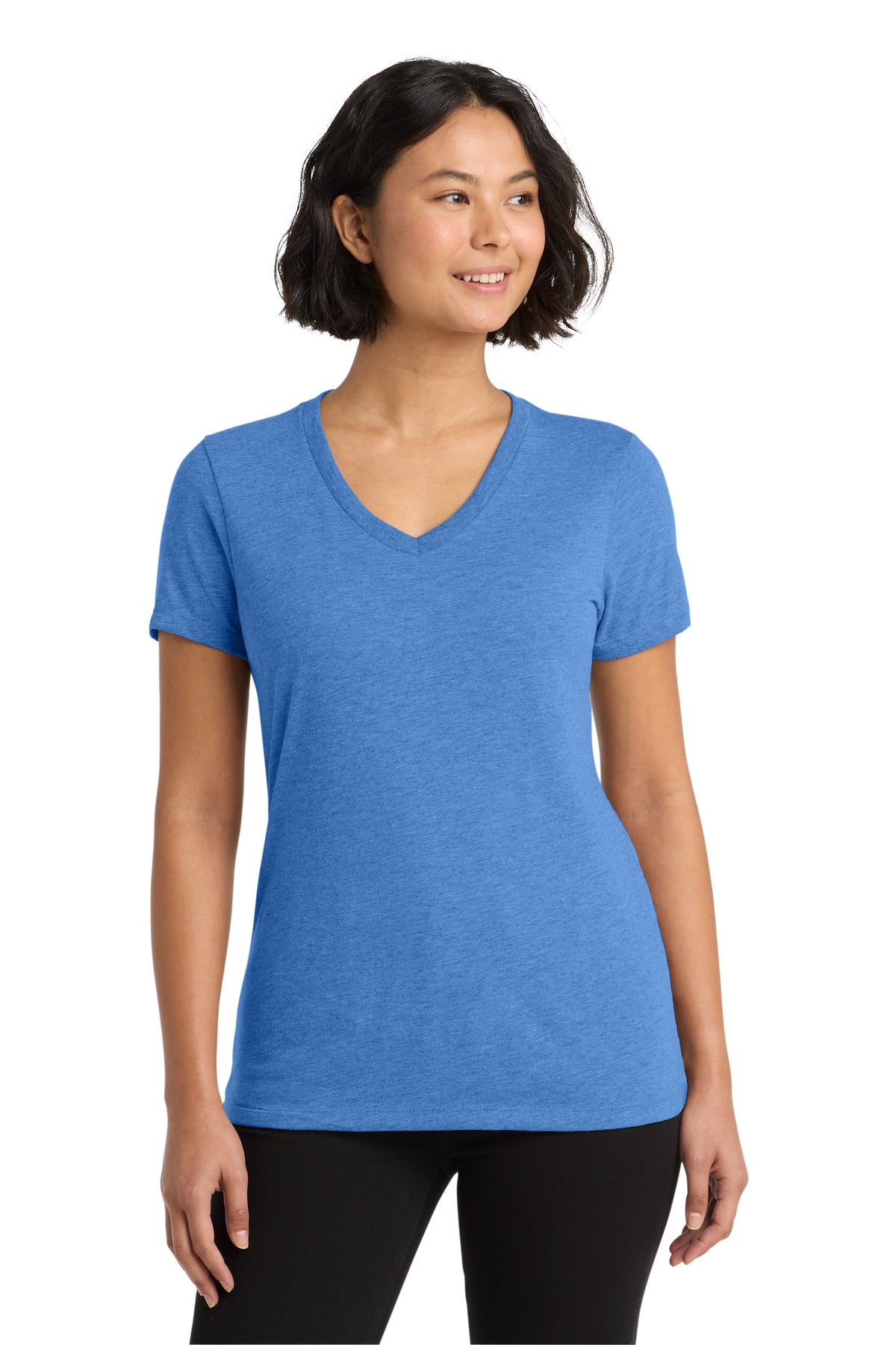 Custom logo Allmade ® Women's Tri-Blend V-Neck Tee AL2018 in Azure Blue