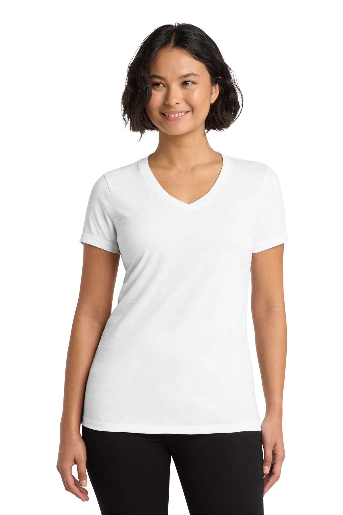 Custom logo Allmade ® Women's Tri-Blend V-Neck Tee AL2018 in Bright White