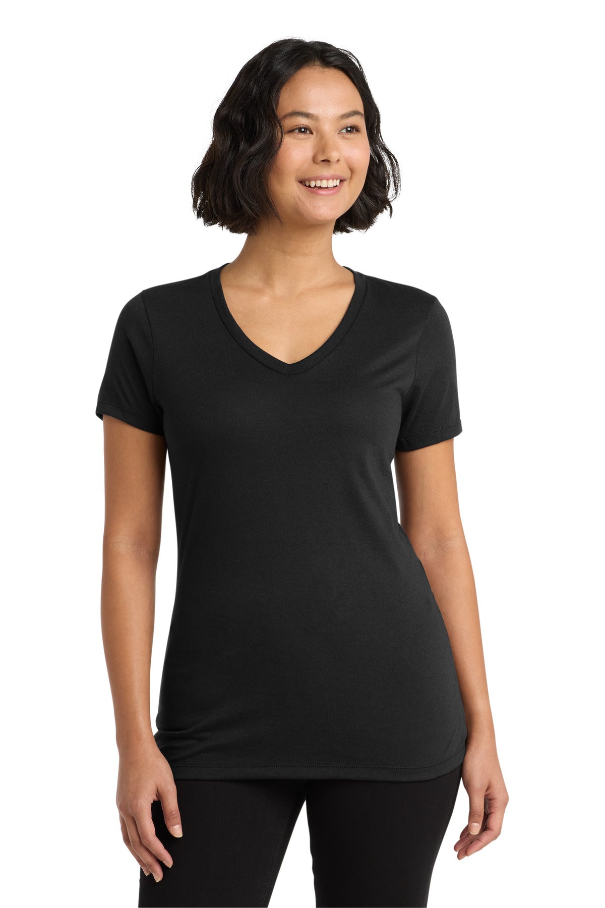 Custom logo Allmade ® Women's Tri-Blend V-Neck Tee AL2018 in Deep Black