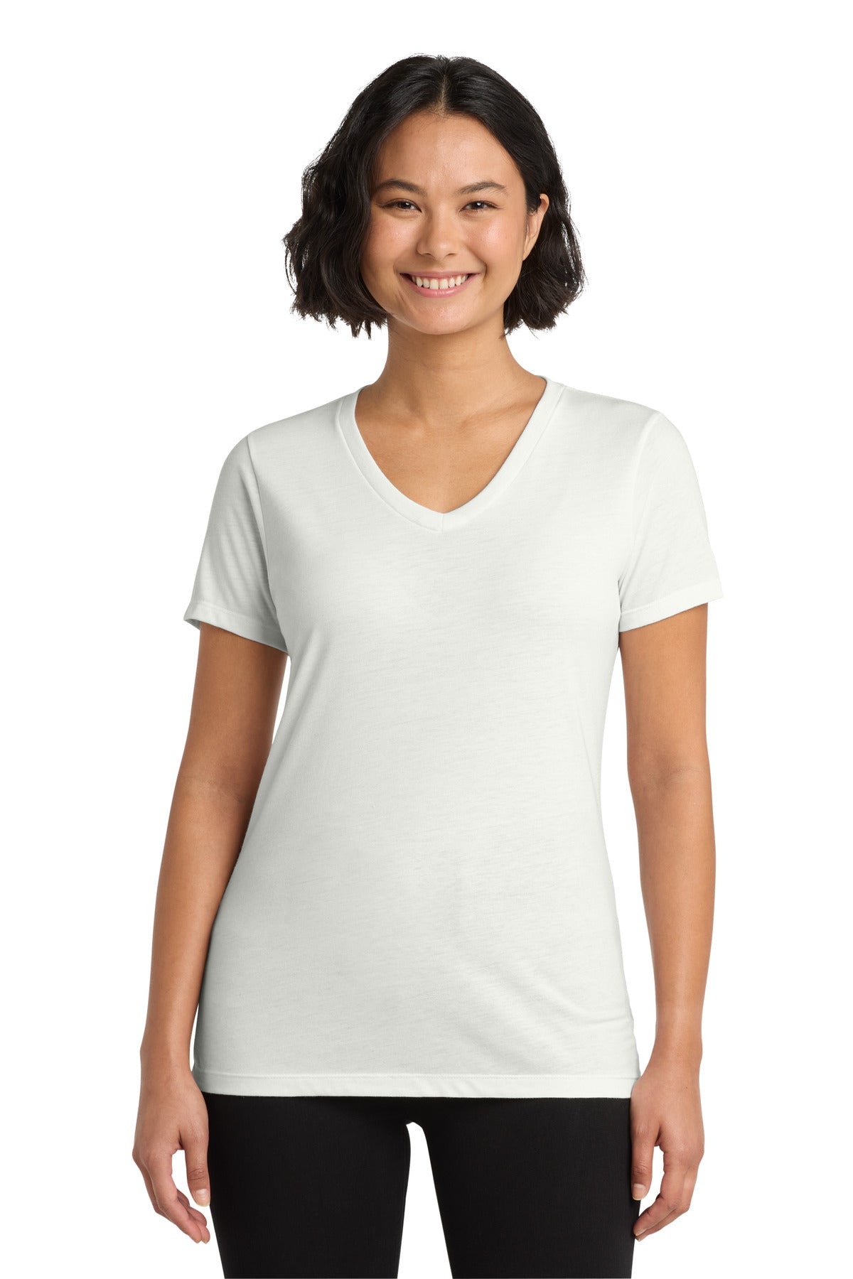 Custom logo Allmade ® Women's Tri-Blend V-Neck Tee AL2018 in Fairly White