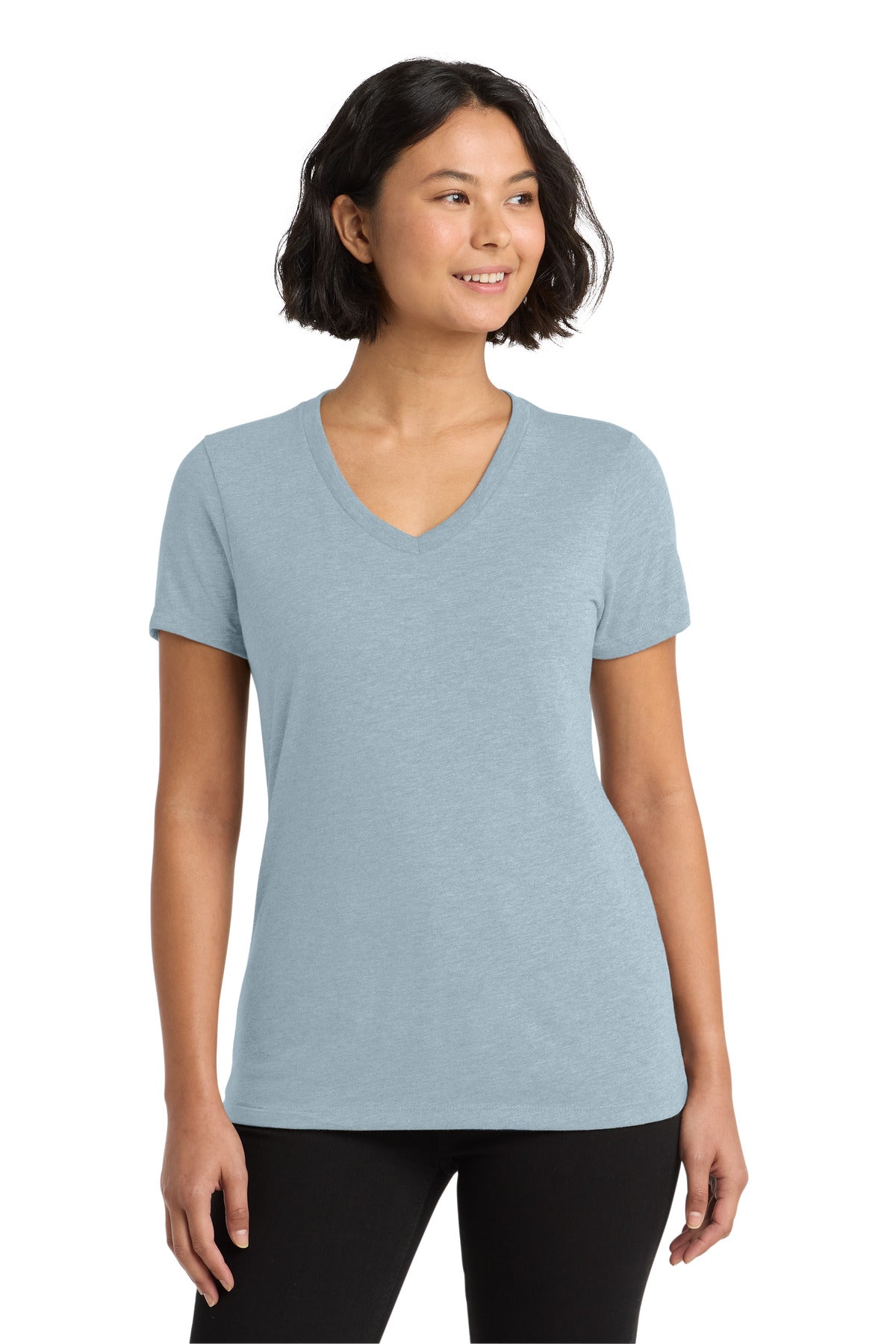 Custom logo Allmade ® Women's Tri-Blend V-Neck Tee AL2018 in I Like You Blue