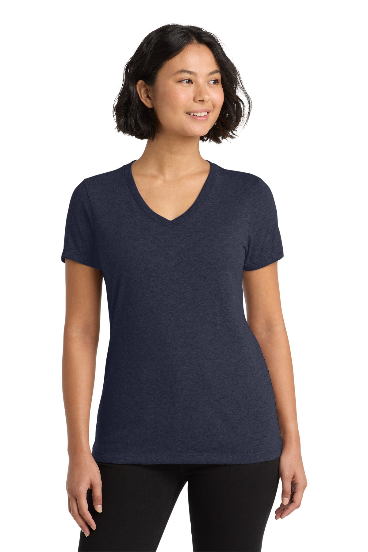 Custom logo Allmade ® Women's Tri-Blend V-Neck Tee AL2018 in Night Sky Navy