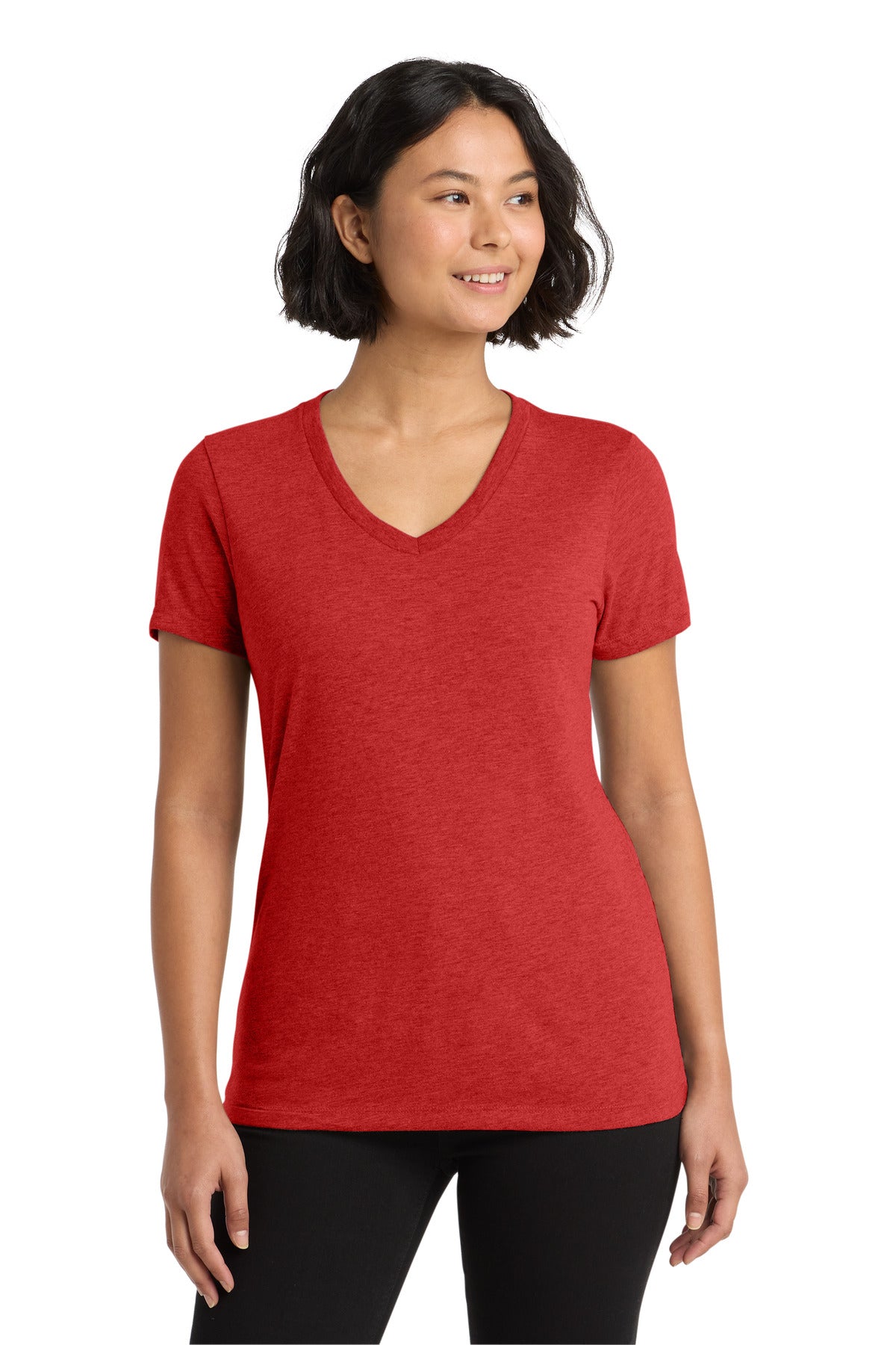 Custom logo Allmade ® Women's Tri-Blend V-Neck Tee AL2018 in Rise Up Red