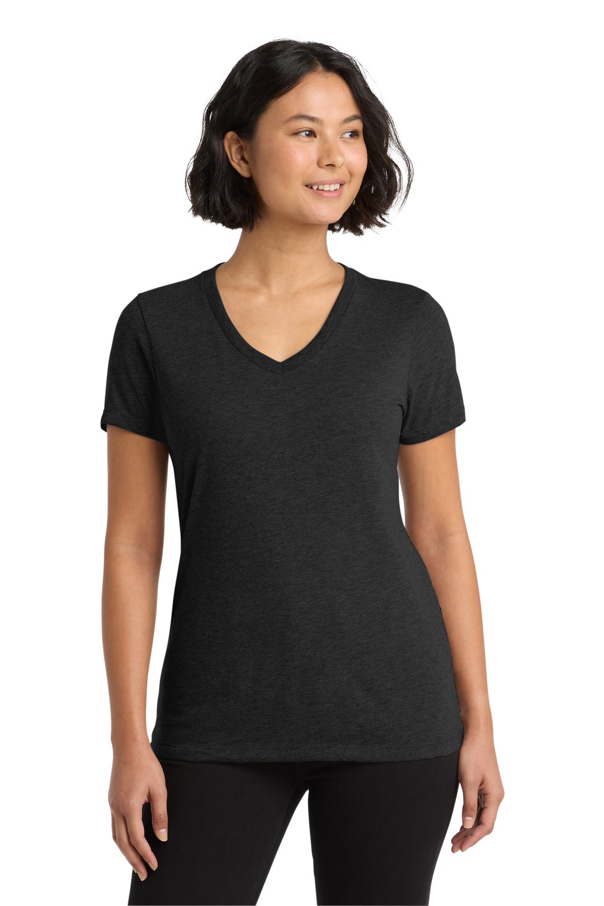 Custom logo Allmade ® Women's Tri-Blend V-Neck Tee AL2018 in Space Black