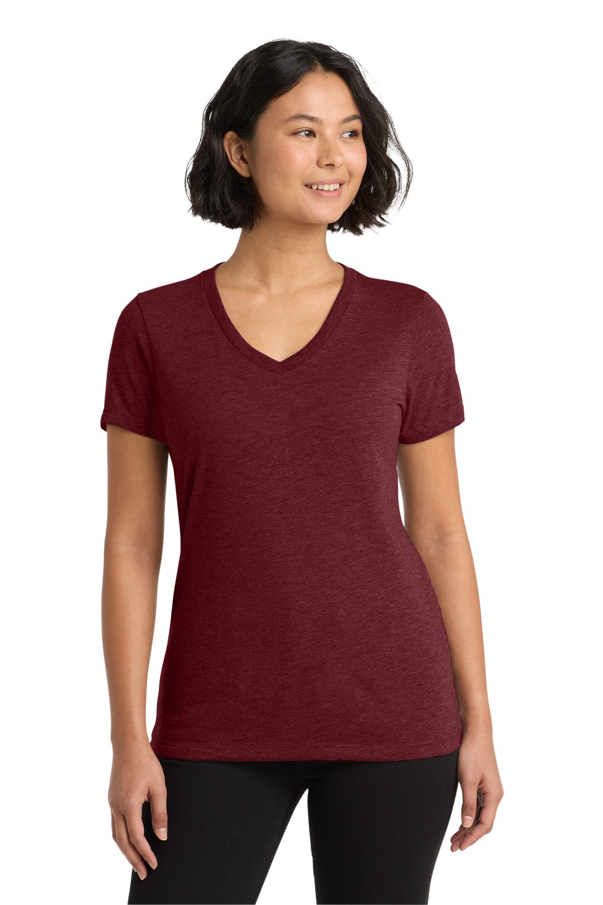 Custom logo Allmade ® Women's Tri-Blend V-Neck Tee AL2018 in Vino Red