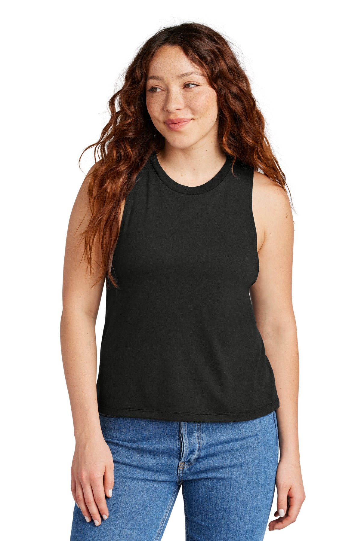 Custom logo Allmade® Women's Tri-Blend Muscle Tank AL2020 in Deep Black