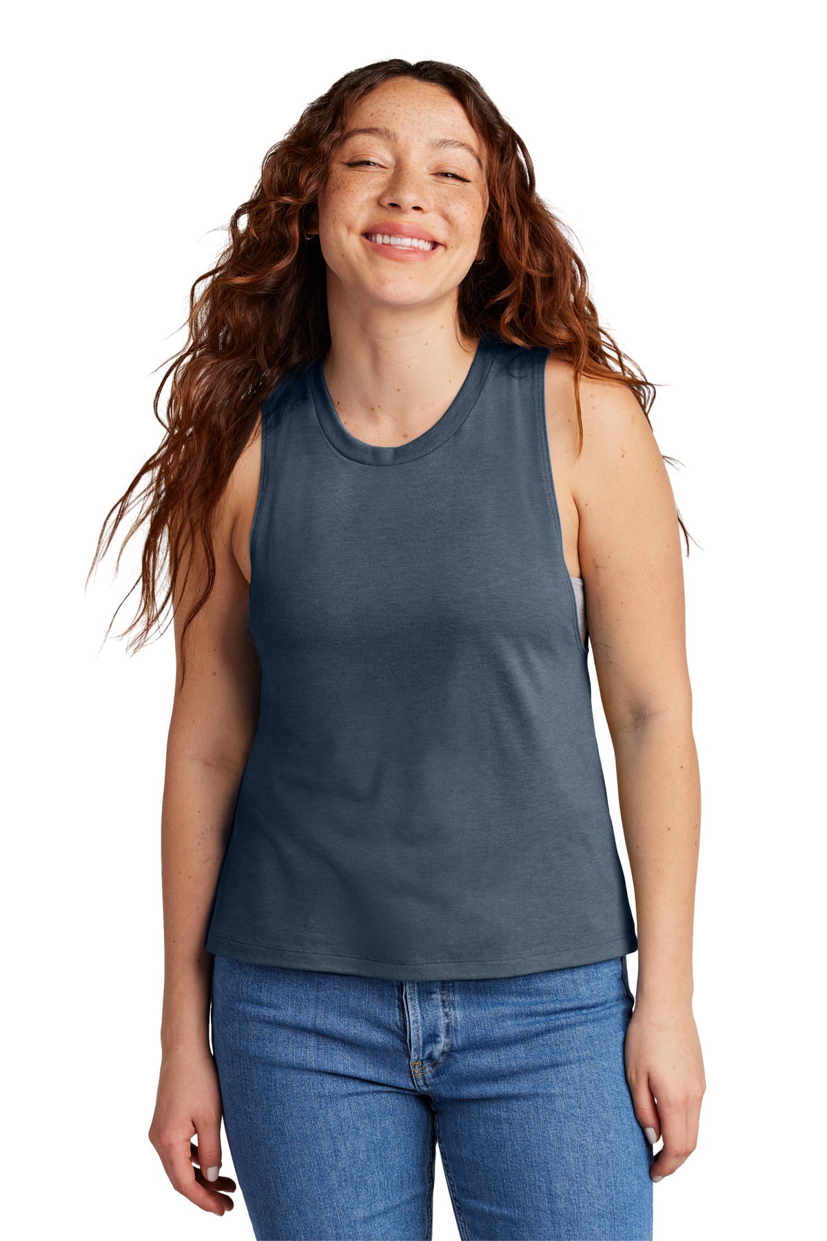 Custom logo Allmade® Women's Tri-Blend Muscle Tank AL2020 in Rebel Blue