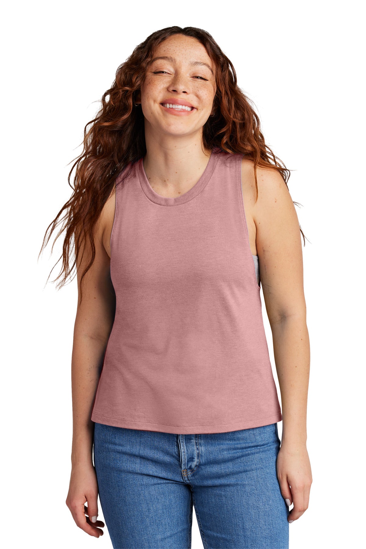 Custom logo Allmade® Women's Tri-Blend Muscle Tank AL2020 in Vintage Rose
