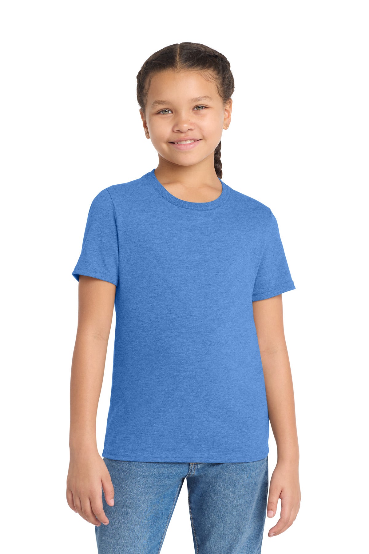 Custom logo Allmade ® Youth Tri-Blend Tee AL207 in Azure Blue