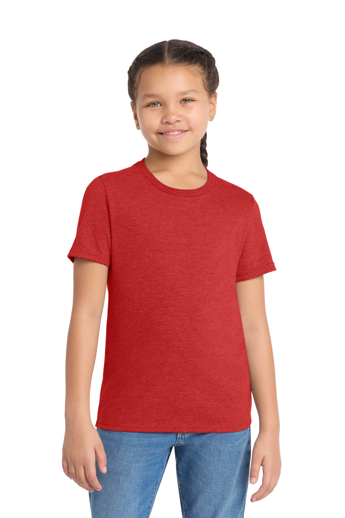 Custom logo Allmade ® Youth Tri-Blend Tee AL207 in Rise Up Red