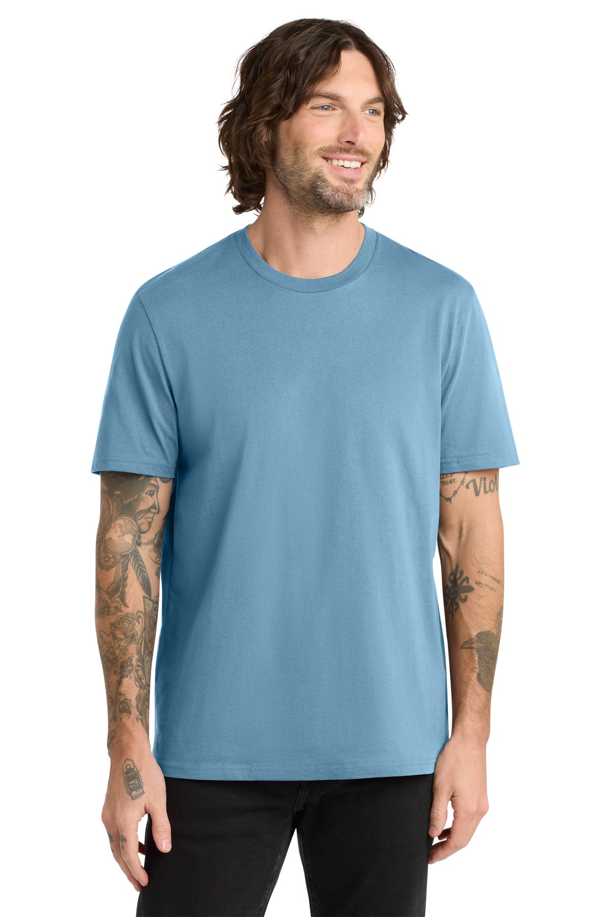 Custom logo Allmade® Unisex Organic Cotton Tee. AL2100 in Arctic Blue